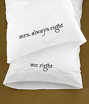 Mr & Mrs Right Pillowcases