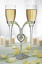 Clear Glass Flutes with Silver Plated Stand