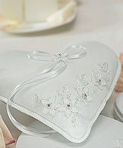 Floral Fantasy Heart Shaped Ring Pillow