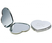 Silver Plated Classic Heart Compact Mirror