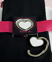 White Heart Shaped Purse Hook