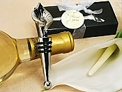 Elegant Chrome Calla Lily Wine Stopper