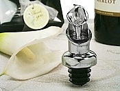 Elegant Chrome Calla Lily Wine Pourer, Bottle Stopper Combination