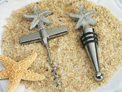 Beach Theme Starfish Wine Opener, Wine Stopper Set