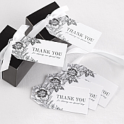 White Vintage Floral Favor Cards