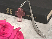 Blessed Events Pink Cross Bookmark