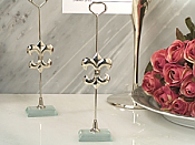 Silver Fleur De Lis Place Card Holder