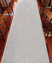 Aisle Runner - White With All Over Heart Design - White With Hearts