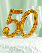 Gilded 50th Anniversary Cake Pick