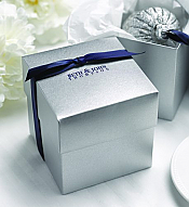 Two Piece Cup Cake Box - Silver Shimmer