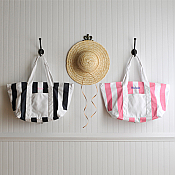 Personalized Candy Striped Beach Tote Bag